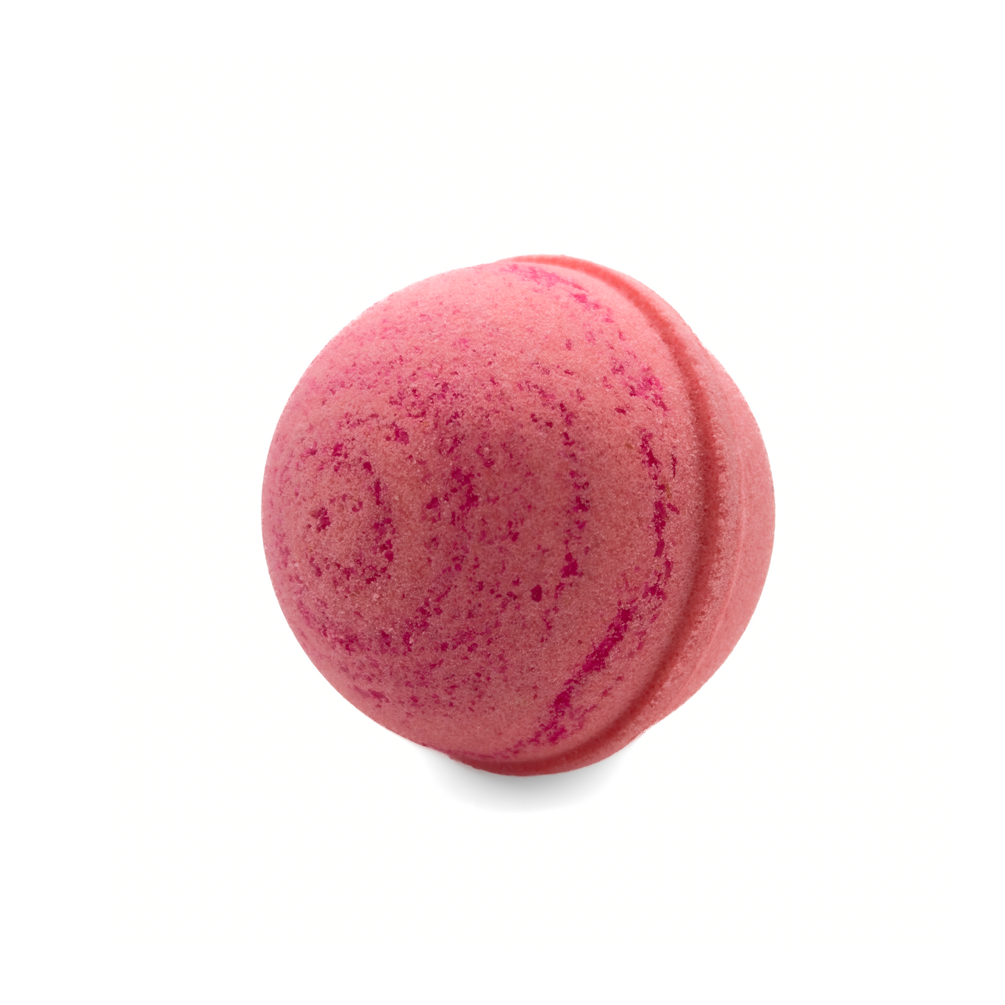 Pink bath bomb on a white background