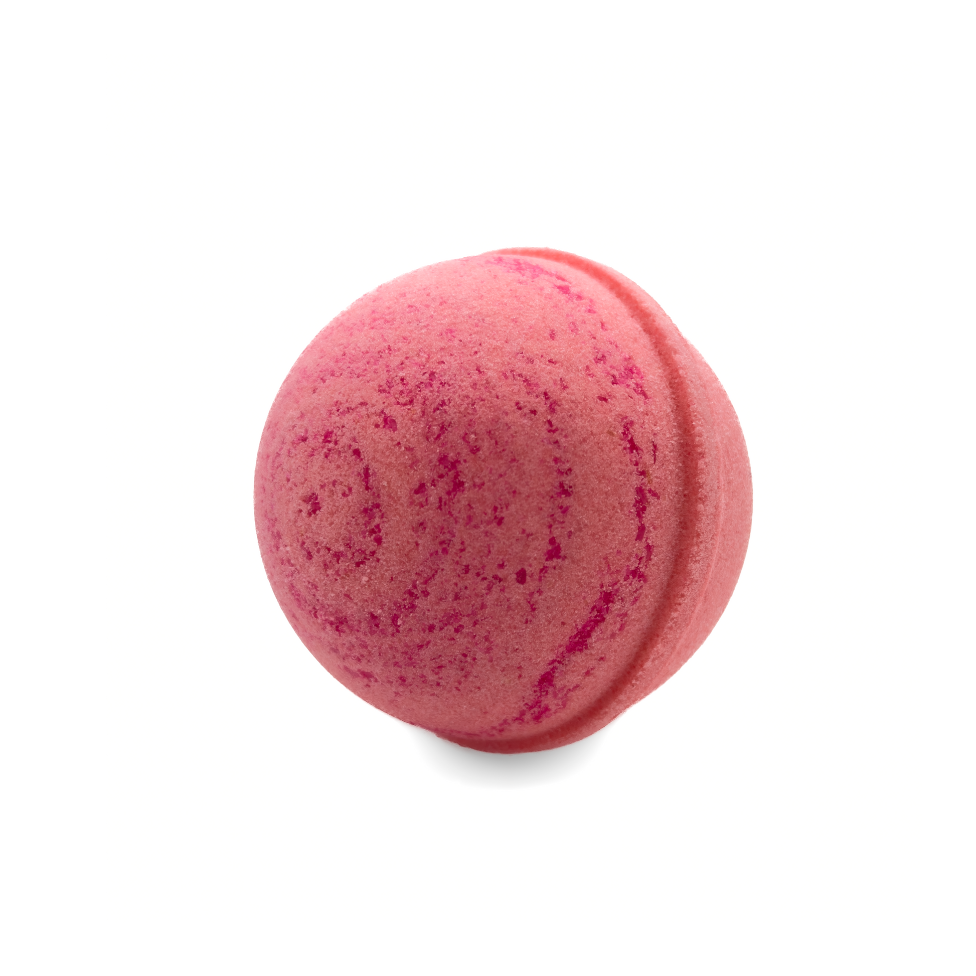 Pink bath bomb on a white background